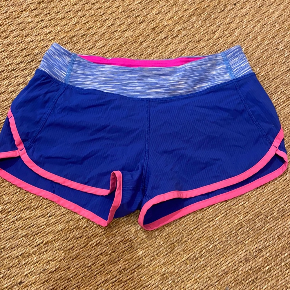 ivivva dark blue with pink trim speedy shorts